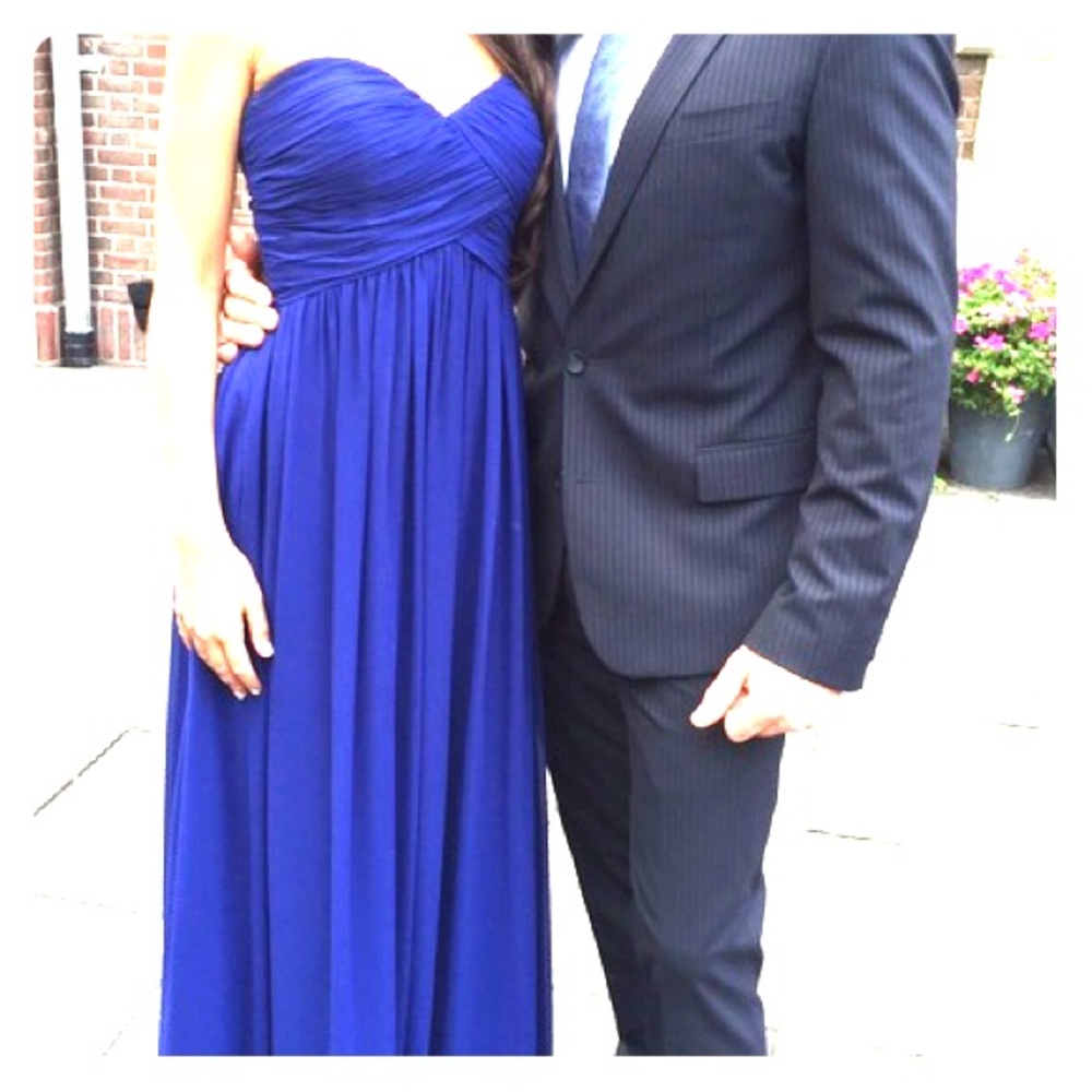 Bill Levkoff Blue Chiffon Evening Gown✨